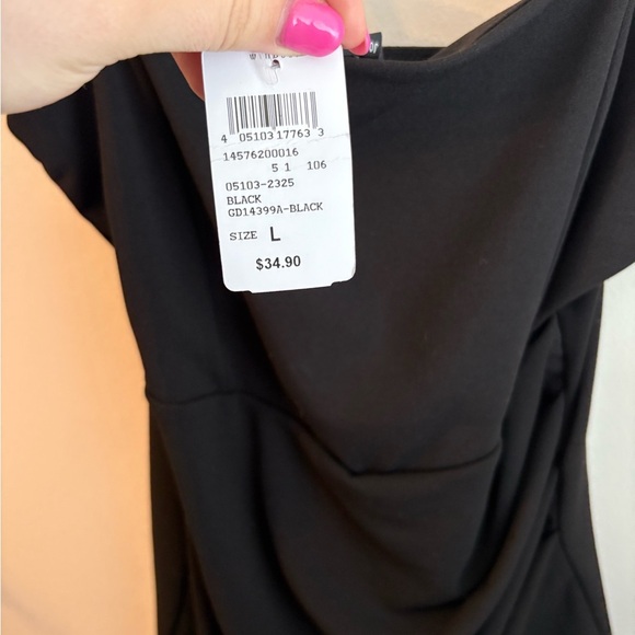 Windsor spaghetti strap wrap dress black size large NWT - Picture 2 of 3